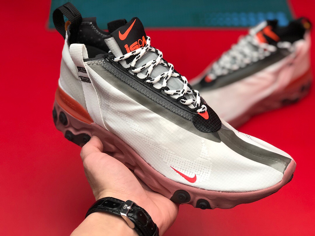 Nike REACT WR ISPA White Black Orange Shoes - Click Image to Close